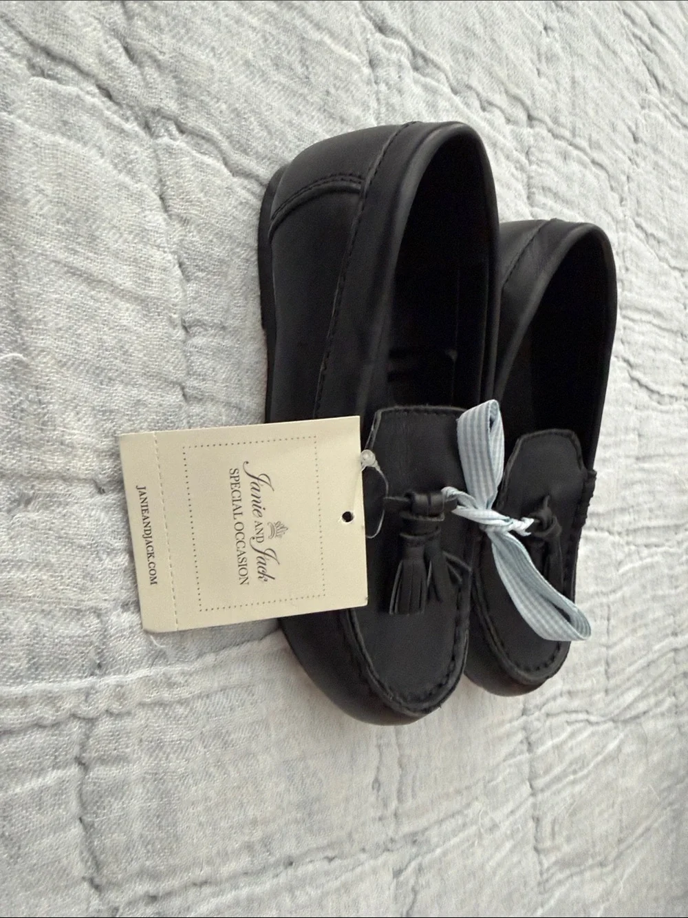 Janie and Jack special occasion Boy’s size 10 Black Leather Tassel Loafers